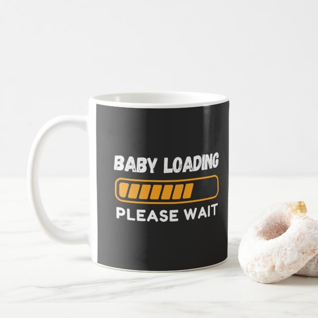 Baby Loading Funny Pregnancy Quote Coffee Mug (With Donut)