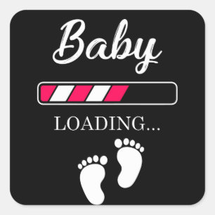Baby Loading Square Sticker