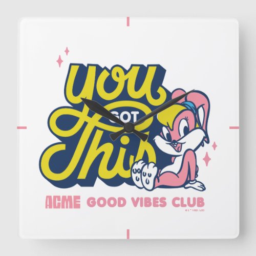 Baby Lola Bunny _ You Got This Square Wall Clock
