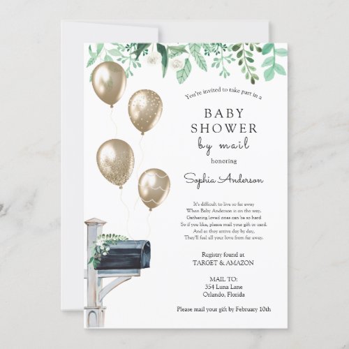 Baby Long Distance Shower by Mail Invitation