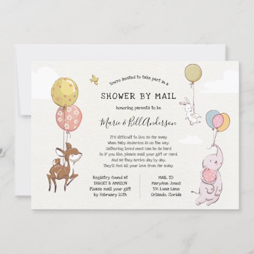 Baby Long Distance Shower by Mail Invitation