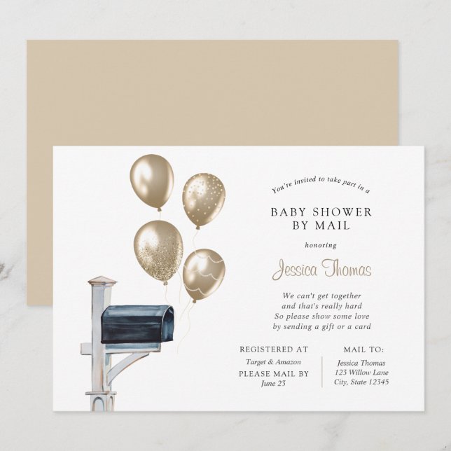 Baby Long Distance Shower by Mail Invitation