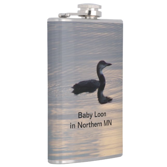 Baby Loon Vinyl Wrapped Flask (Right)
