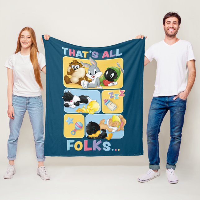 Baby LOONEY TUNES™ Characters | That's All Folks Fleece Blanket (In Situ)