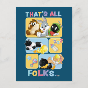 Baby LOONEY TUNES™ Characters That's All Folks Invitation Postcard