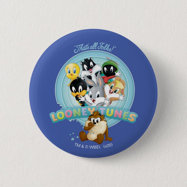Baby LOONEY TUNES™ Logo | That's All Folks Button (Front)