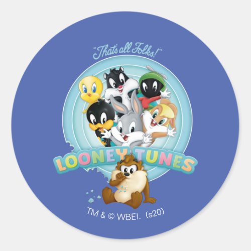 Baby Looney Tunes Logo  Thats All Folks Classic Round Sticker