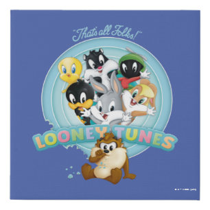 Baby LOONEY TUNES™ Logo   That's All Folks Faux Canvas Print