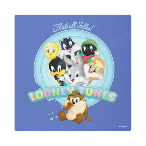 Baby Looney Tunes Logo  Thats All Folks Metal Print