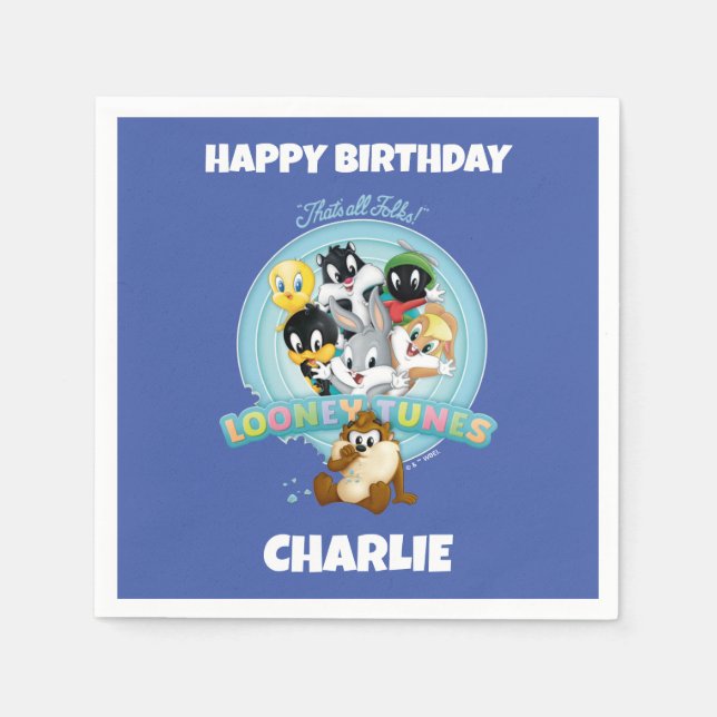 Baby LOONEY TUNES™ Logo | That's All Folks Napkins (Front)
