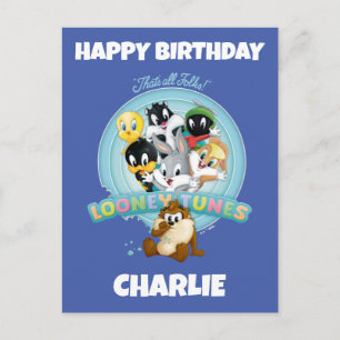 Baby LOONEY TUNES™ Logo That's All Folks Postcard