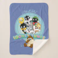 Baby Looney Tunes Logo That s All Folks Sherpa Blanket Zazzle