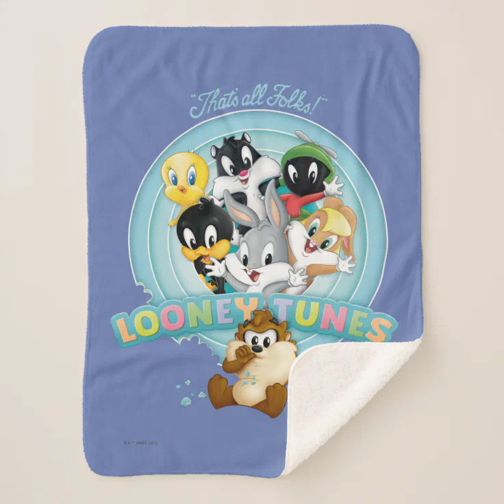 Baby Looney Tunes Logo | That's All Folks Sherpa Blanket | Zazzle Baby Looney Tunes Logo | That's All Folks Sherpa Blanket | Zazzle