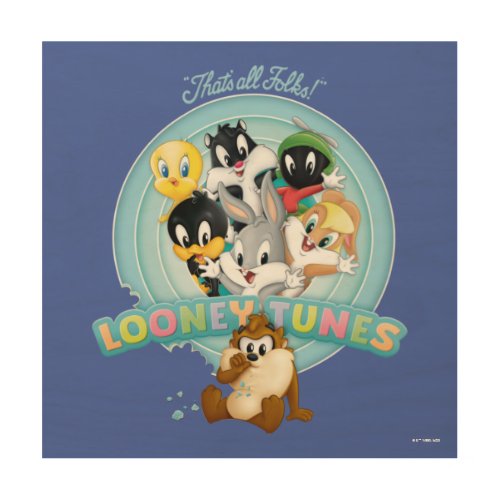 Baby Looney Tunes Logo  Thats All Folks Wood Wall Art