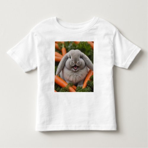 Baby Lop_eared Bunny Hugging Carrots Toddler T_shirt