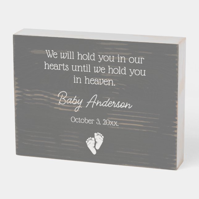 Baby Loss and Miscarriage Memorial Wooden Box Sign (Angled Horizontal)