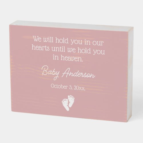 Baby Loss and Miscarriage Memorial Wooden Box Sign