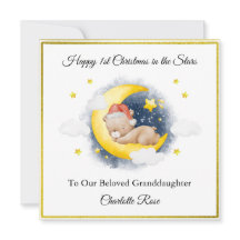 Baby Loss Girl Boy Moon Teddy Bear Christmas Card