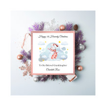 Baby Loss Girl Pink Snowman Christmas Card