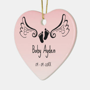 Baby loss memorial with baby name and date ceramic ornament