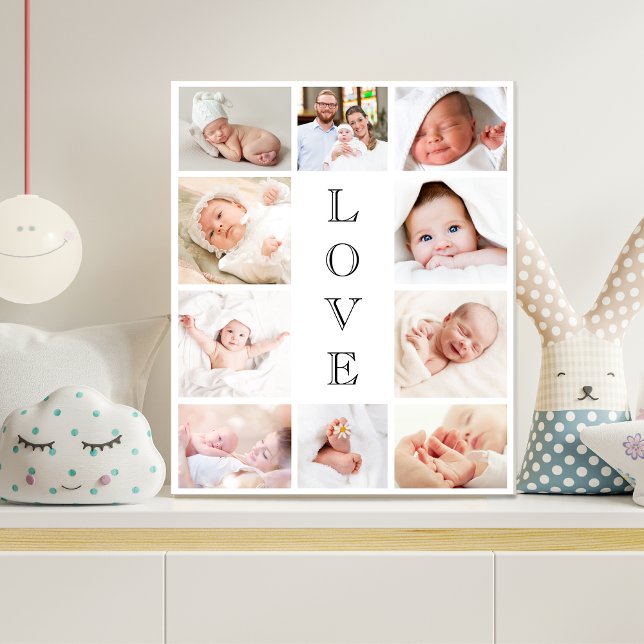 Baby Love 10 Photo Collage Faux Canvas Print (Creator Uploaded)