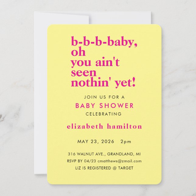 BABY LOVE! Bold Cream Gold Baby Shower Invitation (Front)