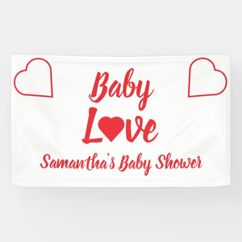 Baby Love Heart Baby Shower Banner