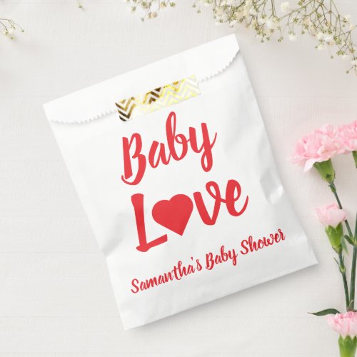 Baby Love Heart Baby Shower Favor Bag