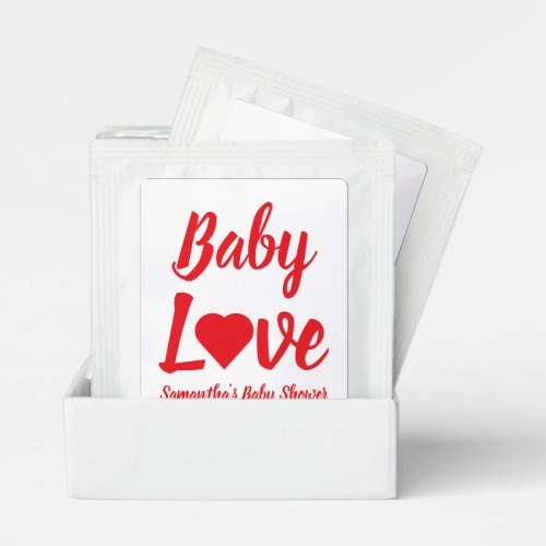 Baby Love Heart Baby Shower Tea Bag Drink Mix