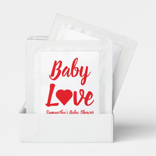 Baby Love Heart Baby Shower Tea Bag Drink Mix (Pair)