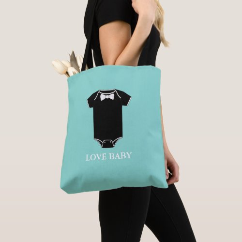 BABY Love Little Man Tuxedo Sprinkle Shower Party Tote Bag