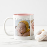 Baby Boy Photo Birth Record Stat Simple Modern Mug