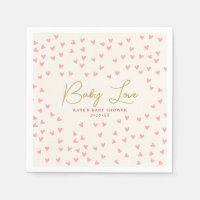 Baby Love Pink Hearts Girl Baby Shower