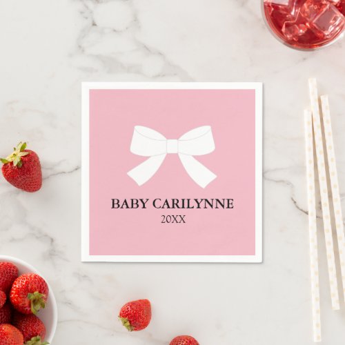 BABY Love Pink Shower Personalized Napkins