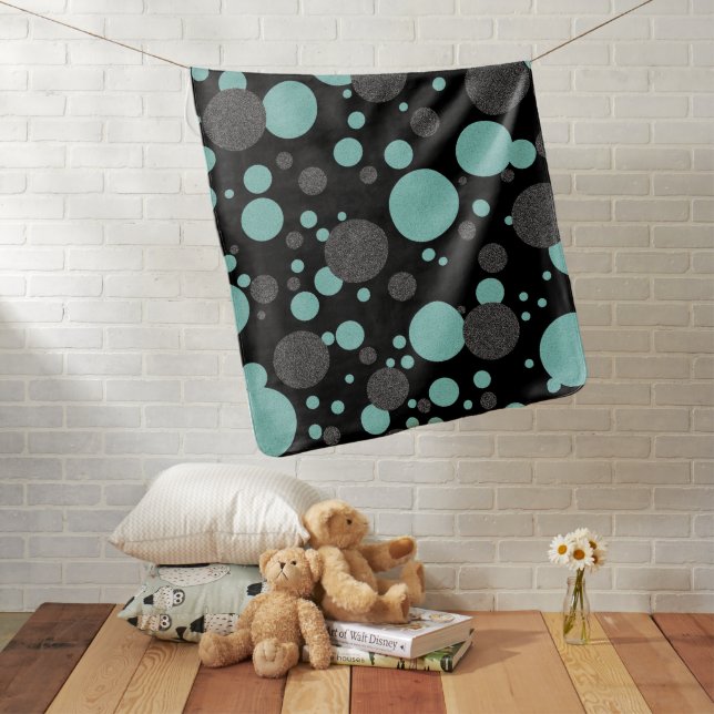 BABY Love Polka Dot Sprinkle Shower Party Decor Swaddle Blanket (In Situ)