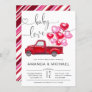Baby Love | Red Truck Heart Balloons Baby Shower Invitation