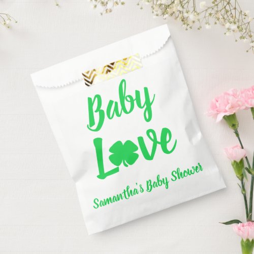 Baby Love Shamrock Baby Shower Favor Bag