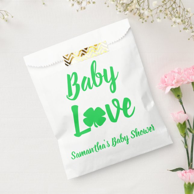 Baby Love Shamrock Baby Shower Favor Bag (Sealed)