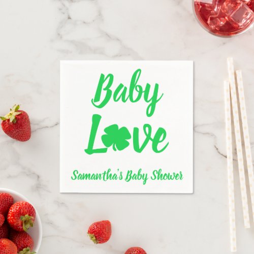 Baby Love Shamrock Baby Shower Napkins