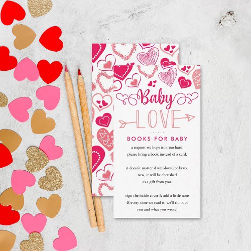 Baby Love Valentines Day Baby Shower Book Enclosure Card