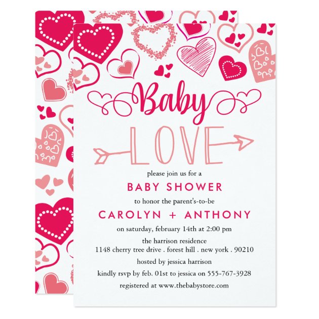 valentines baby shower invitations