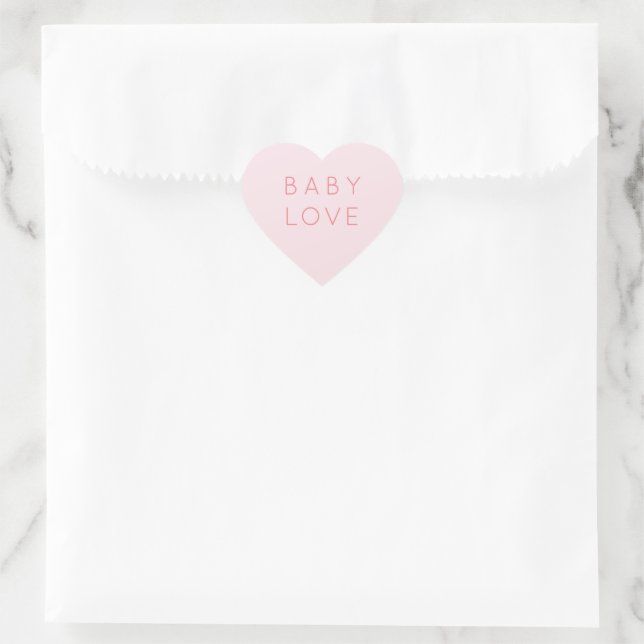 Baby Love | Valentine's Day Baby Shower Pink Heart Sticker (Bag)