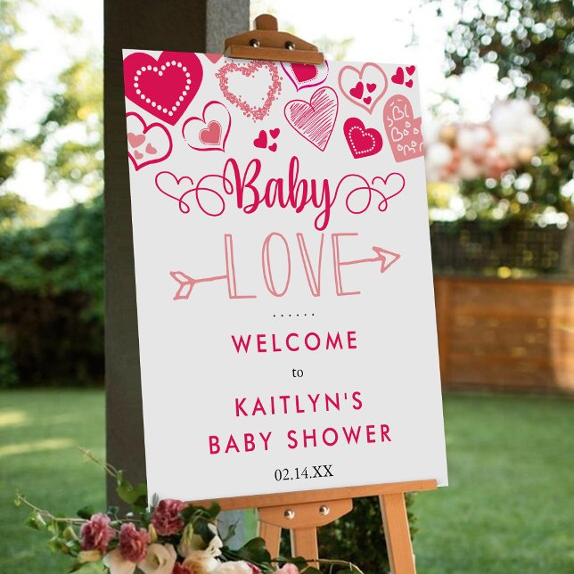 "Baby Love" Valentine's Day Baby Shower Welcome Foam Board (Creator Uploaded)