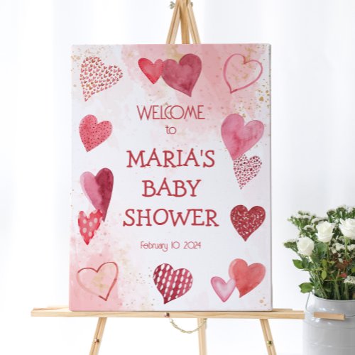 Baby Love Valentines Theme Baby Shower Sign