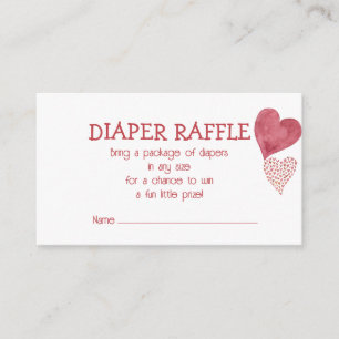 Baby Love Valentine's Theme Diaper Raffle Card