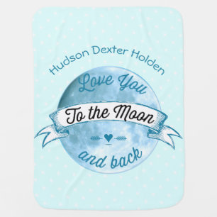 Baby Love You to the Moon and Back Star Pattern Swaddle Blanket