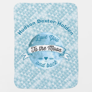 Baby Love You to the Moon and Back Star Pattern Swaddle Blanket