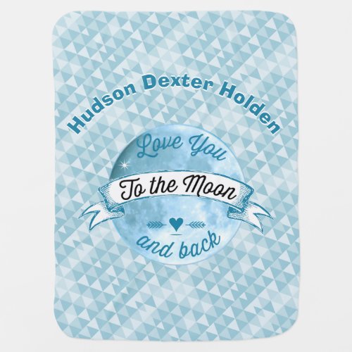 Baby Love You to the Moon and Back Star Pattern Swaddle Blanket