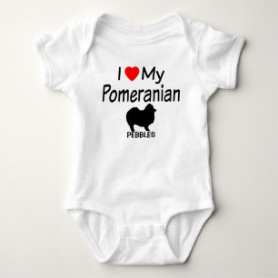 Baby Loves a Pomeranian Dog Bodysuit
