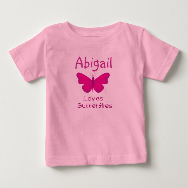 Baby loves Butterflies! Baby T-Shirt (Front)